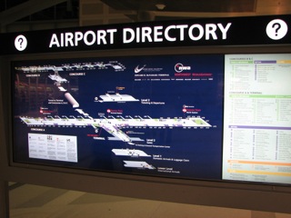 Directory sign at Detroit Metro Airport