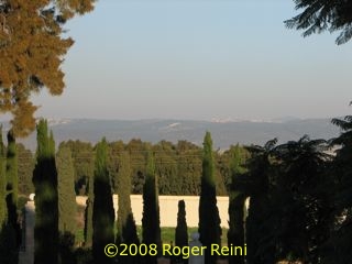 The hills of Galilee as seen from Bahji