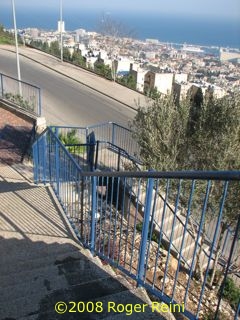 Stairs to cross the street