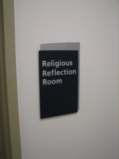 Sign for Religious Reflection Room, Detroit Metro Airport