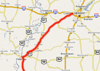 Natchez to Clinton, MS