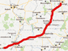 map of route from Cincinnati to Lonoke